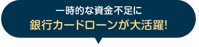 一時的な資金不足に銀行カードローンが大活躍！